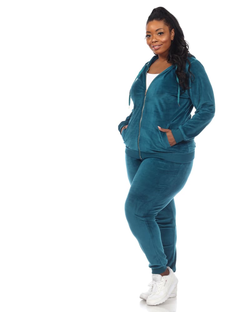 Plus size velour jogging suit online